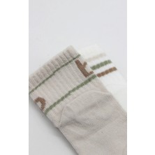 Renas Store Mey Ithalat® Penye Kaymaz Soket Çorap 2li 10144 Taş Ekru