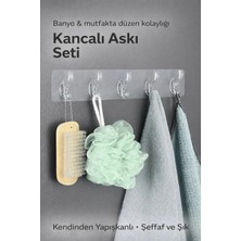 Yenilig Kendinden Yapışkanlı Kancalı Askı Seti | Delmeden Montaj & Güçlü Tutucu Organizer Şeffaf