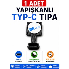 Emre Bilişim Type-C Toz Önleyici Tıpa Yapışkanlı Port Koruyucu Şarj Girişi Koruma Kapağı Siyah 1ADET