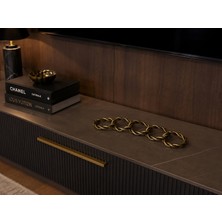 Sleep Nova Eskitme Metal Zincir Halka Dekoratif Obje – Modern Salon & Tv Ünitesi Aksesuarı
