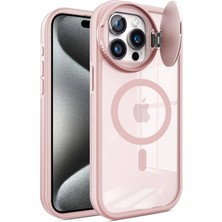 Renas Store Mey Ithalat®   Iphone 15 Pro Max Kılıf Teleskop Lens Magsafe Silikon Kapak - Pembe