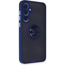 Renas Store Mey Ithalat®  Samsung Galaxy A25 5g Kılıf Montreal Yüzüklü Silikon Kapak - Lacivert