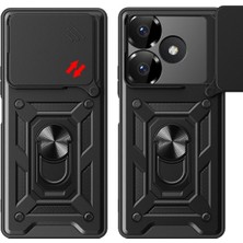 Renas Store Mey Ithalat®   Redmi 13 4g Kılıf Pars Lens Yüzüklü Silikon - Gümüş