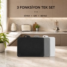 Sariva Home 3'lü Kesme Tahtası Seti Sebze Et Tavuk Ekmek Için Kaymaz Tabanlı Bpa Içermez Doğrama Tahtası Sariva Home