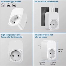 Renas Store Tekli Yüksek Voltaj Korumalı Duvar Prizi 2x Type-C 1x USB Çıkışlı Priz Grup Priz Çoğaltıcı Siyah