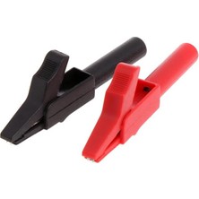 IC-243B 4mm Banan Jak Girişli Krokodil Catıı (2li Takım Siyah-Kırmızı)