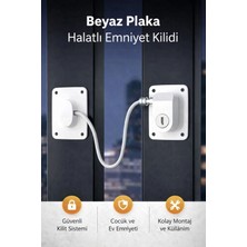 Yenilig Beyaz Plaka Halatlı Emniyet Kilidi – Çocuk Güvenliği Için Güçlü Koruma Beyaz