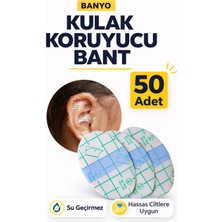 Yenilig Banyo Kulak Koruyucu Bant 50 Adet Su Geçirmez Şeffaf Kulak Bandı Duş Için Hassas Ciltlere Uygun Şeffaf