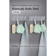Yenilig 2’li Kendinden Yapışkanlı Kancalı Askı Seti | Delmeden Montaj & Güçlü Tutucu Organizer Şeffaf