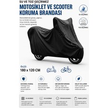 Yenilig Su ve Toz Geçirmez Motosiklet ve Scooter Koruma Brandası 180X120 cm Uv Korumalı Dış Mekan Motor Örtüsü