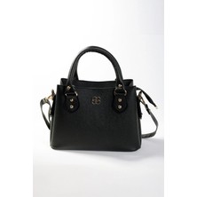 Bag Molly Uzun Askılı 3 Bölmeli Astarlı Omuz ve El Çantası Siyah Düz Desenli