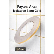 Yenilig Fayans Arası Izolasyon Bantı Gold 0,5 cm | Su Geçirmez Derz Bandı | Dekoratif Şerit Bant | Gold