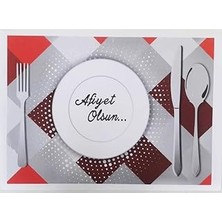 Belirtilmemiş Amerikan Servis Kağıdı Afiyet Olsun Baskılı Beyaz Masa Örtüsü - 29 x 40 Cm. - 100 Adetlik Paket