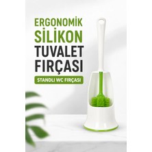 Yenilig Ergonomik Silikon Tuvalet Fırçası Hijyenik Esnek Klozet Temizlik Fırçası Standlı Wc Fırçası Çok Renkli