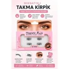 Yenilig Mıknatıslı Takma Kirpik 3D Mink Doğal Görünümlü Manyetik Takma Kirpik Yapıştırıcısız Kolay Kullanım