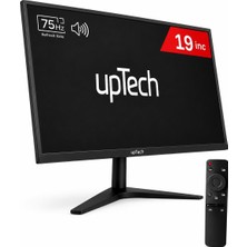 Uptech 19" LED Monitör 75Hz 5ms Dahili Hoparlörlü Uzaktan Kumandalı HDMI VGA Geniş Ekran