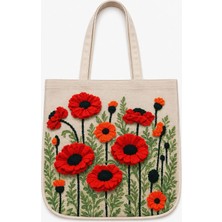 Özdağ Home Concept 40X40 cm Dijital Baskılı  Desenli Süet Kumaş Kadın Omuz Çantası – Günlük Kullanım ve Plaj Çantası