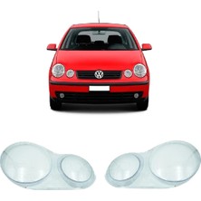 LABO Volkswagen Polo 2002-2005 Uyumlu Sağ + Sol Far Camı Takım 2 Adet 6Q1941007AF 6Q1941008AF