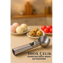 MiraLive Inox 5 cm Dondurma Kaşığı - Karpuz Kurabiye Köfte Helva Porsiyonlama