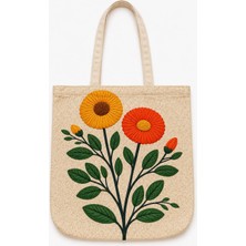 Özdağ Home Concept 40X40 cm Dijital Baskılı  Desenli Süet Kumaş Kadın Omuz Çantası – Günlük Kullanım ve Plaj Çantası