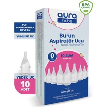 Aura Bebe Bebek Burun Aspiratör Yedek Ucu 10 Adet Tüm Markalar ile Uyumlu