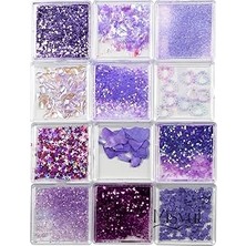 Belirtilmemiş Fontenay Lüks Tırnak Süsleme Taşı Tırnak Charm Nail Charms Tırnak Süsleme Taşı 12'li 3 Mor
