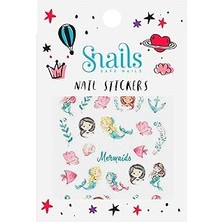 Belirtilmemiş Snails Safe Nails 518077 Çocuk Tırnak Çıkartması, Motif: Deniz Kızı, Çıkarılabilir