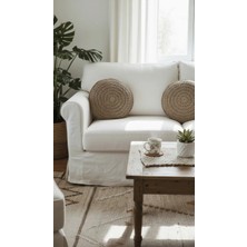 Jüt Home Jüt Hasır Yuvarlak Dekoratif Kırlent / Yastık / Puf