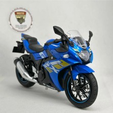 Suzuki GSX250R 1:12 Sesli Işıklı Diecast Motosiklet Modeli - Mavi