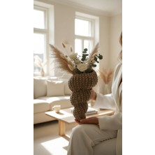 Jüt Home Jüt Hasır Vazo / Kuru Çiçek Sepeti / Bohem Sepet
