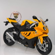 Bmw S1000 Rr - 1:12 Ölçek (18CM) Sarı Lisanslı Diecast Motosiklet Modeli