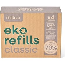Belirtilmemiş Bebek Bezi Dekor Eko Klasik Bebek Bezi Kovası Yedekleri | 4'lü Paket