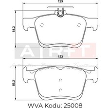 Universal Disk Fren Balatası Arka Vw Golf 2013> / Passat 2014> / Audı A3 2012> / Seat Leon 12> / Skoda Superb  15> Octavıa Iv 19>