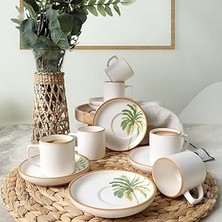 Belirtilmemiş Keramika Bronze Palmiye Nordic Kahve Takımı 12 Parça 6 Kişilik 22902-03