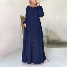 Sacrosa Keten Günlük Yazlık Tam Boy Tesettür Kadın Elbise