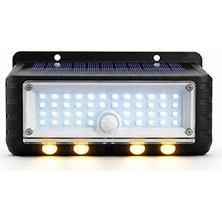 Belirtilmemiş Panter Solar Hareket Sensörlü LED Duvar Lambası 3W 44 Smd Beyaz + 4 Gün Işığı Led, 300 Lümen, IP65