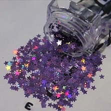 Belirtilmemiş Tırnak Süsleme Işığı Yansıtan Parıltılı Yıldız Desenli Pul Nail