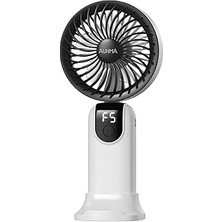 Belirtilmemiş Robeve Auhma AUFN19 5 Kademeli Güçlü El Fanı Mini Fan – Şarjlı Taşınabilir Mini Vantilatör, Dijital
