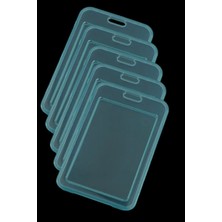 Stormistoretr 5 Adet Premium Şeffaf Dikey Kart Koruyucu Yaka Kartı Kılıfı