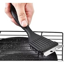 Belirtilmemiş Izgara Temizlik Fırçası, Paslanmaz Kazıyıcılı, Ergonomik Kaymaz Saplı, Mangal Barbekü Için, Siya