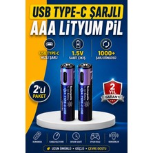 Sayarmarkt USB Type-C Şarjlı Aaa Lityum Pil 1000+ Şarj Döngülü Uzun Ömürlü Kullanım