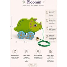 Bloomin Ahşap Çekmeli Hayvan Figürlü Çek Çek Zilli Eğitici Yürütme Oyuncağı El-Göz Koordinasyon Geliştirici