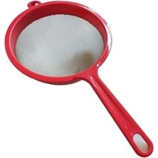 Belirtilmemiş 5dm-Plastik Saplı Paslanmaz Çelik Süzgeç - Kırmızı - 17 cm