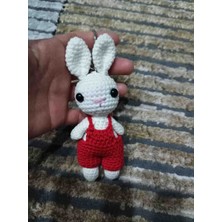 Patron Amigurimi El Örgüsü Tavşan Anahtarlık 15 cm
