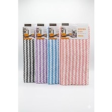 Belirtilmemiş Smartizi 4'lü Dalgalı Mikrofiber Temizlik Bezi Seti (30X30 Cm) - Iz Tüy Bırakmayan Sihirli Cam V
