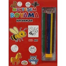 Renas Store Muhteşem Boyama - Hayvanlar + 6lı Boya Kalemi