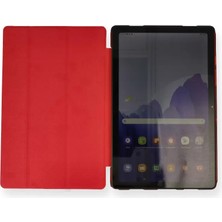 Belirtilmemiş Samsung Galaxy T970 Tab S7 Plus 12.4 Kılıf Tablet Smart Kılıf - Kırmızı