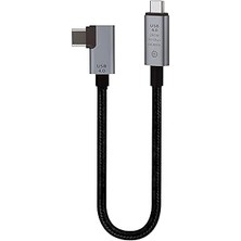 Belirtilmemiş Coverzone 40GBPS 240W 4.0 Thunderbolt L Shape Type-C To Type-C Şarj, Data 8k 60Hz Data Transfer