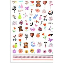 Belirtilmemiş Pop Beauty Nail Tırnak Süsleme Sticker, Tırnak Dövmesi, Tırnak Tattoo Pastel Renkler