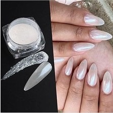 Belirtilmemiş Nail Beyaz Inci Tozu - Holografik Yansımalı Tırnak Süsleme Tozu, Hbctzu1